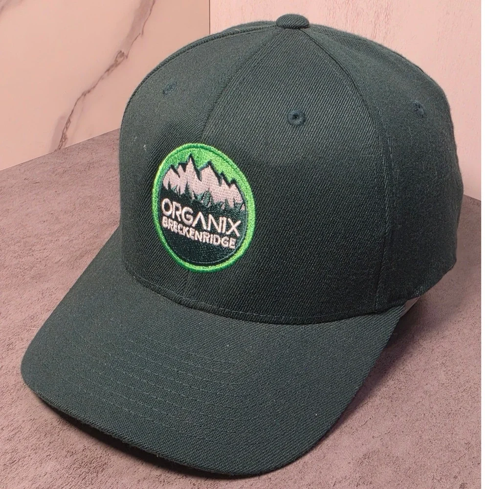 Organix Breckenridge Flexfit Hat Mens L-XL Forest Green Mountain Patch Cap - Picture 3 of 9